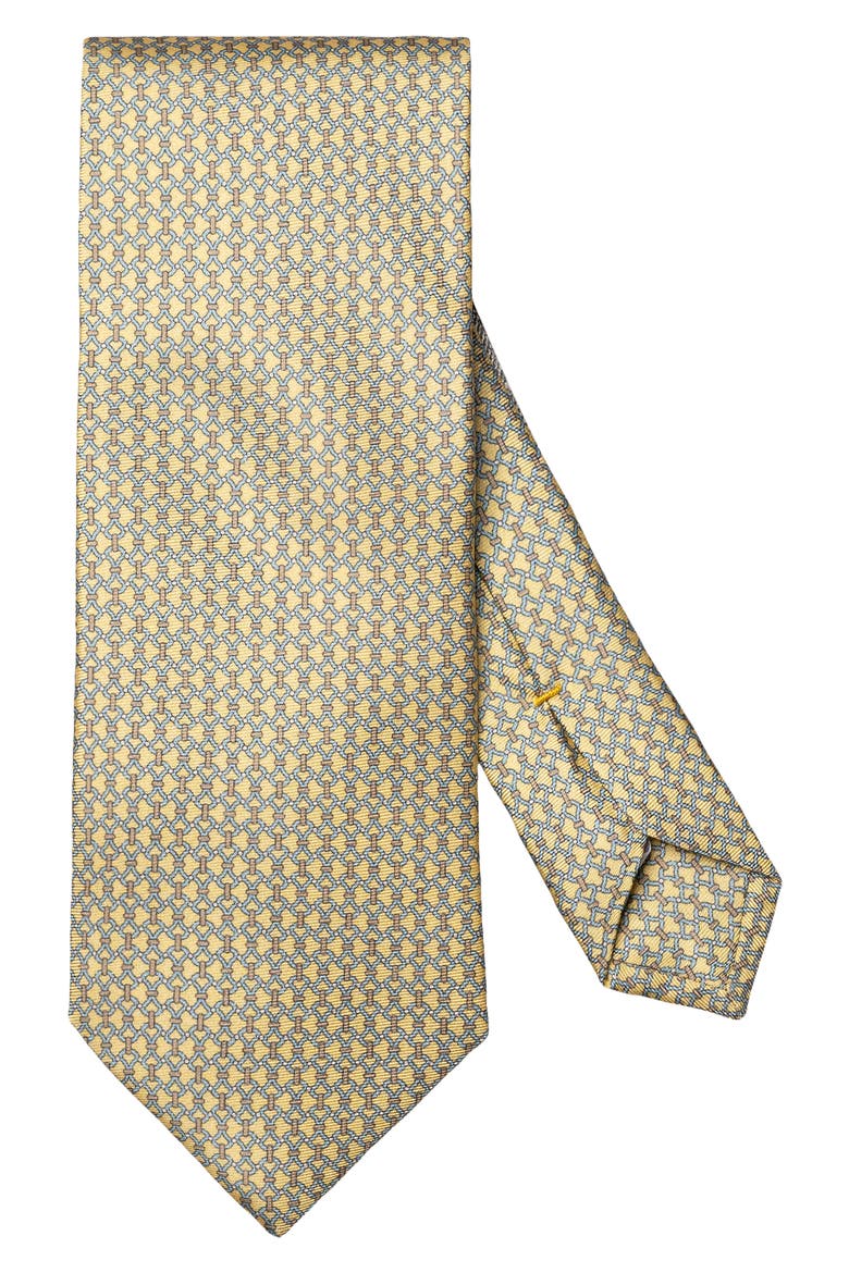 Chain Pattern Silk Tie, Main, color, LIGHT YELLOW
