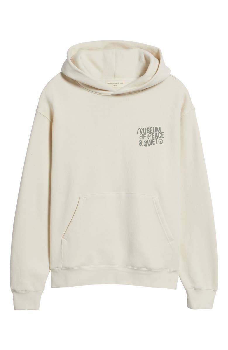 Museum of Peace & Quiet Logo Cotton Graphic Hoodie, Alternate, color, Bone