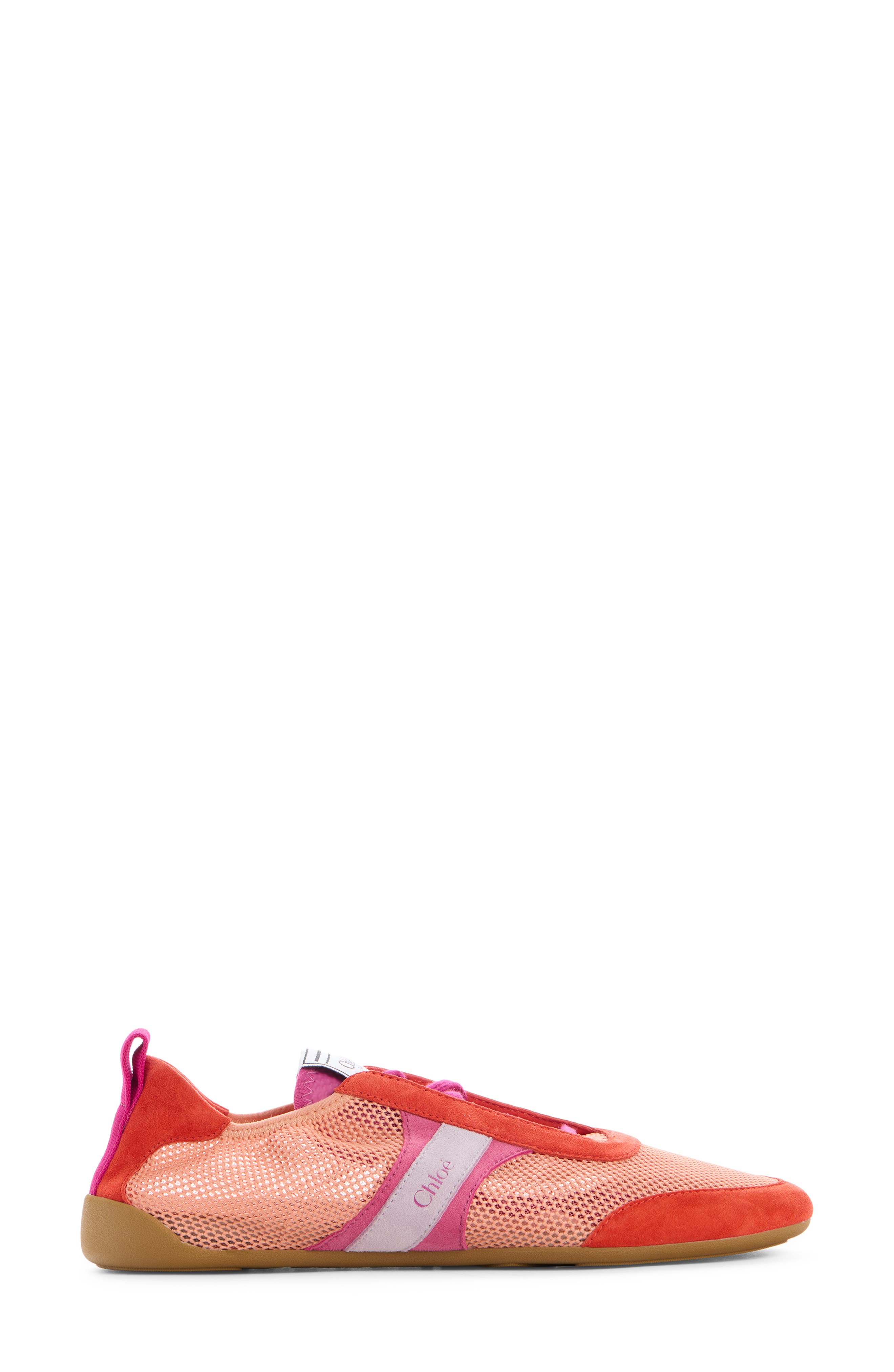 Chloé Kick Mesh Sneaker, Alternate, color, Orange Fizz