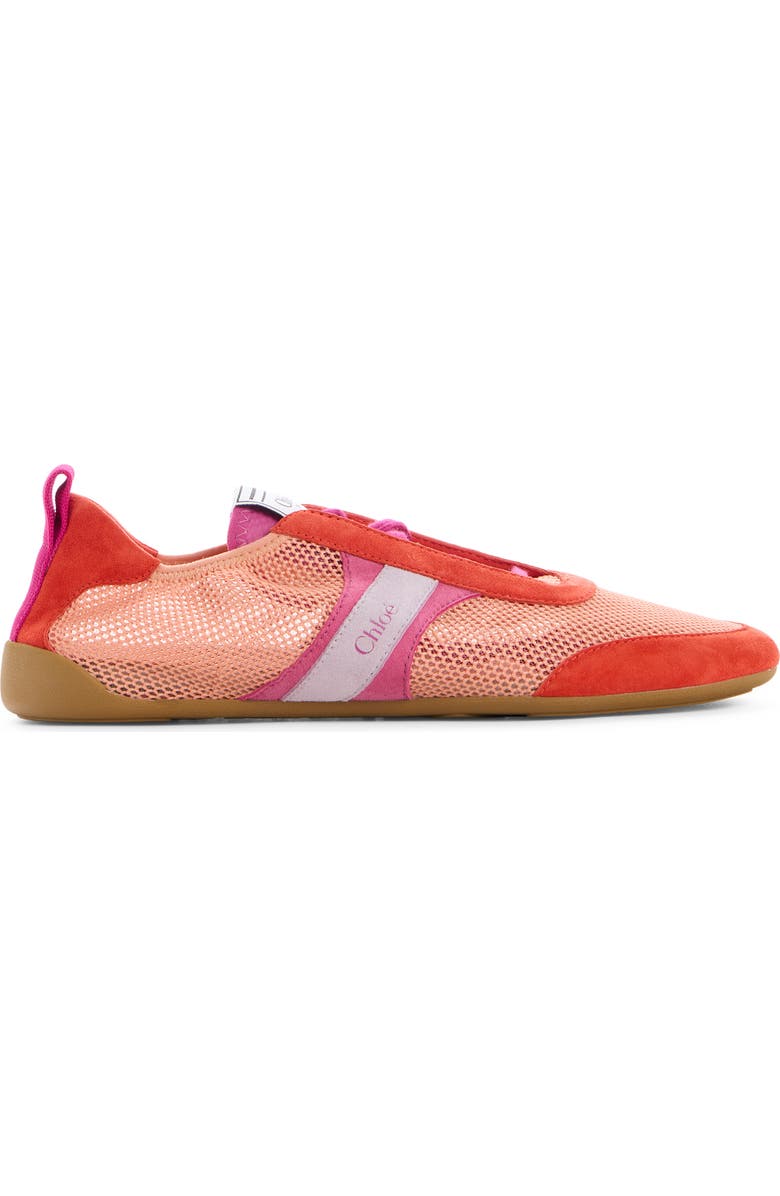 Chloé Kick Mesh Sneaker, Alternate, color, Orange Fizz
