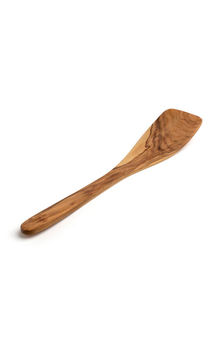 Berard Handcrafted Olive Wood 12 Inch Curved Spatula, Main, color, Brown