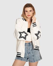 Belle & Bloom Hold Me Close Letterman Bomber