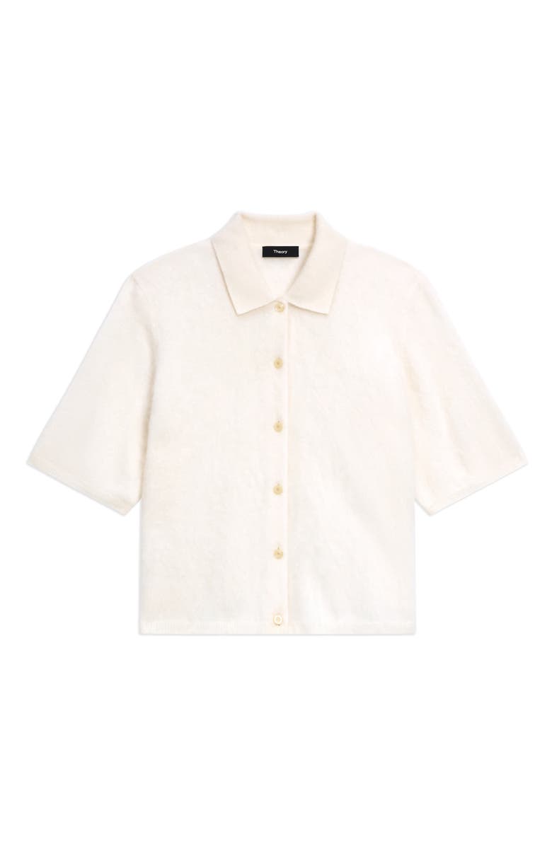 Theory Brushed Cashmere Short Sleeve Cardigan, Alternate, color,