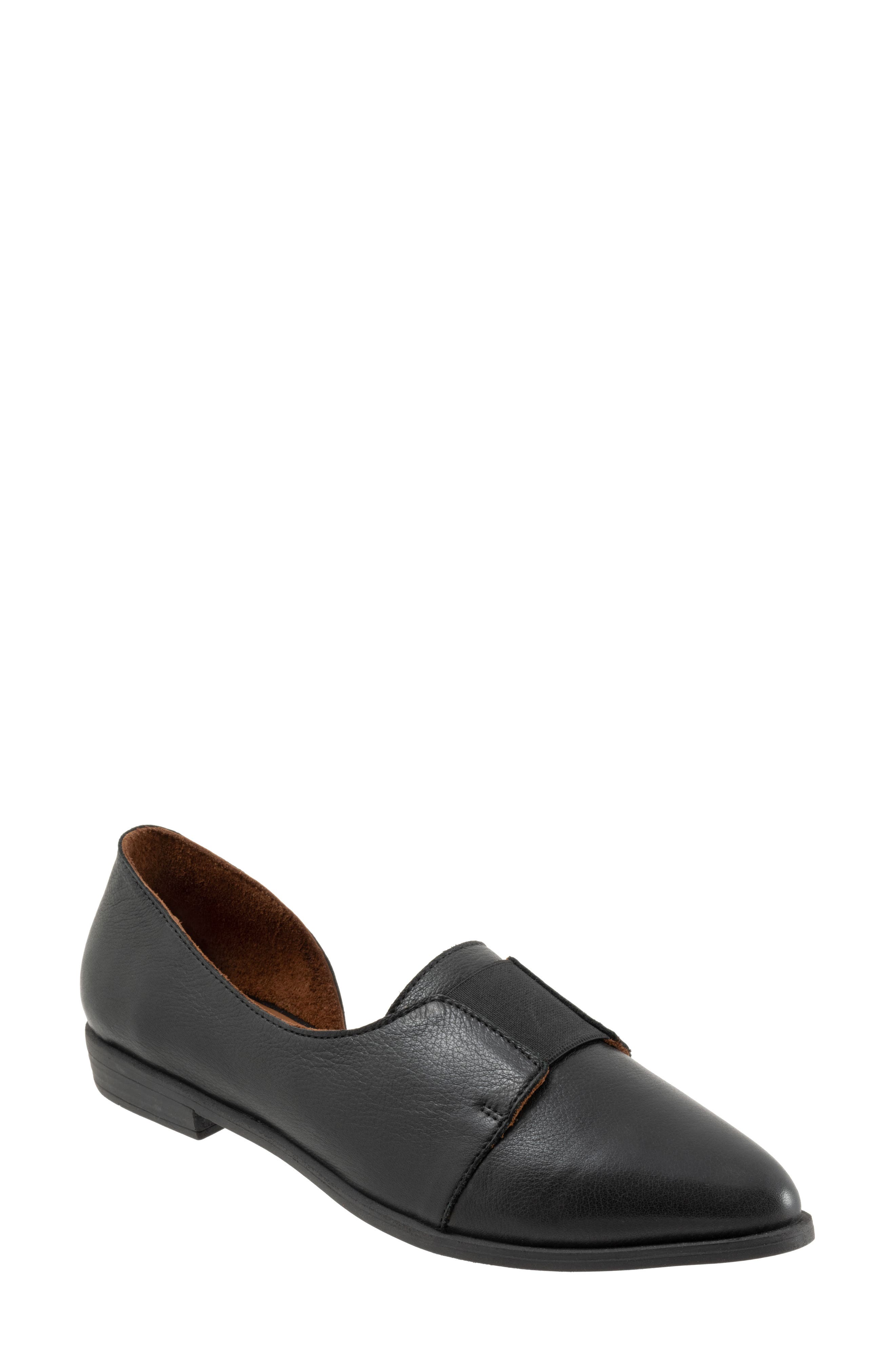 Bueno Brenda Half d'Orsay Pointed Toe Flat, Main, color, Black