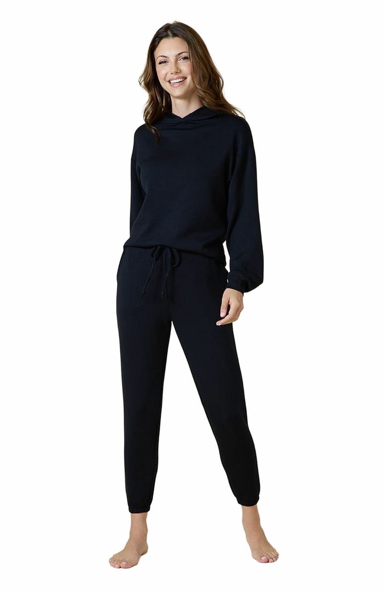 Softies Athleisure DreamTech Oversize Hoodie Lounge Set, Main, color, Black
