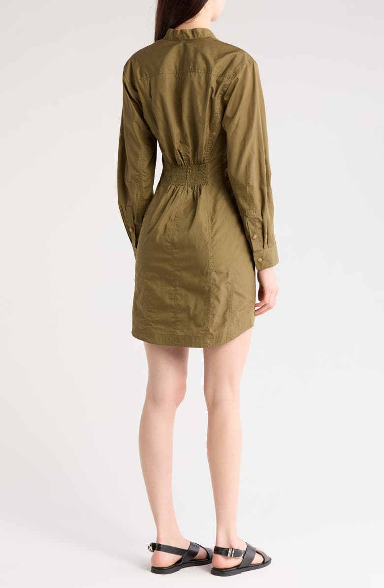 Derek Lam 10 Crosby Beverly Long Sleeve Cotton Shirtdress, Alternate, color, Fatigue