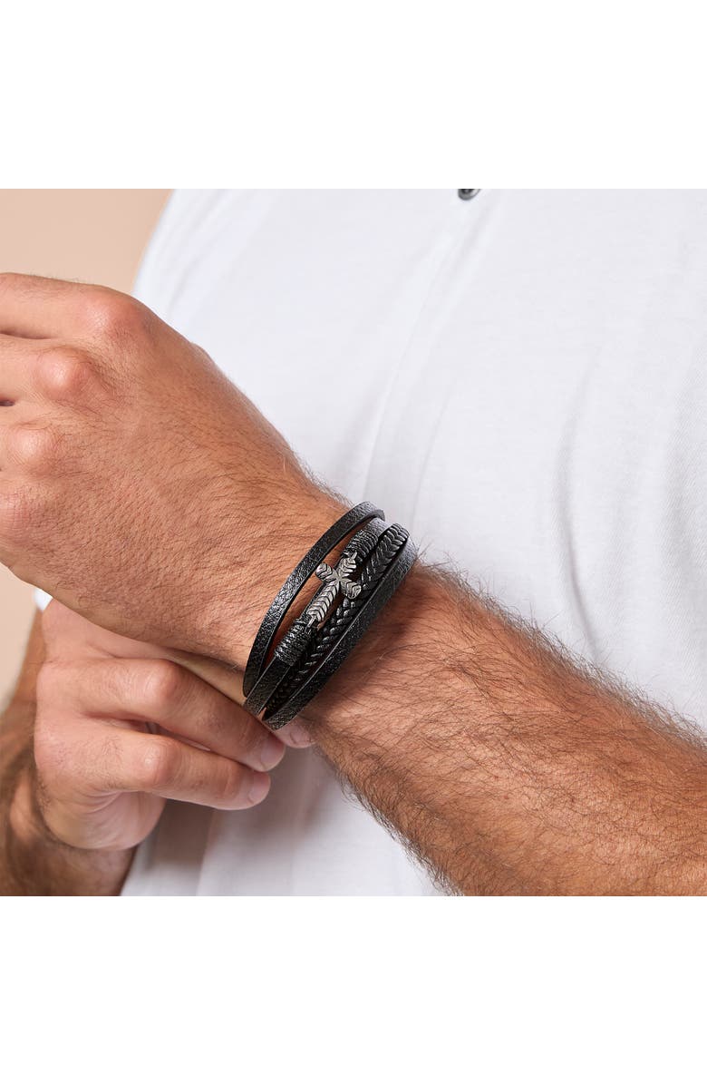 Lucky Brand Row Cross Bracelet, Alternate, color, Black