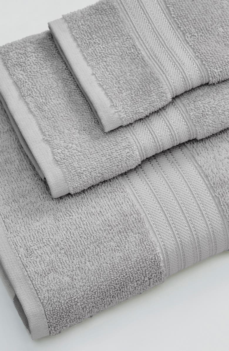 Woven & Weft Quick-Dry Cotton 6-Piece Towel Set, Alternate, color, Grey