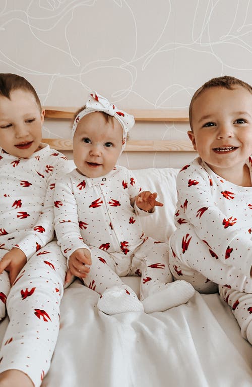 Shop L'ovedbaby X 'the Very Hungry Caterpillar™' Fitted Organic Cotton Two-piece Pajamas In Red Bird
