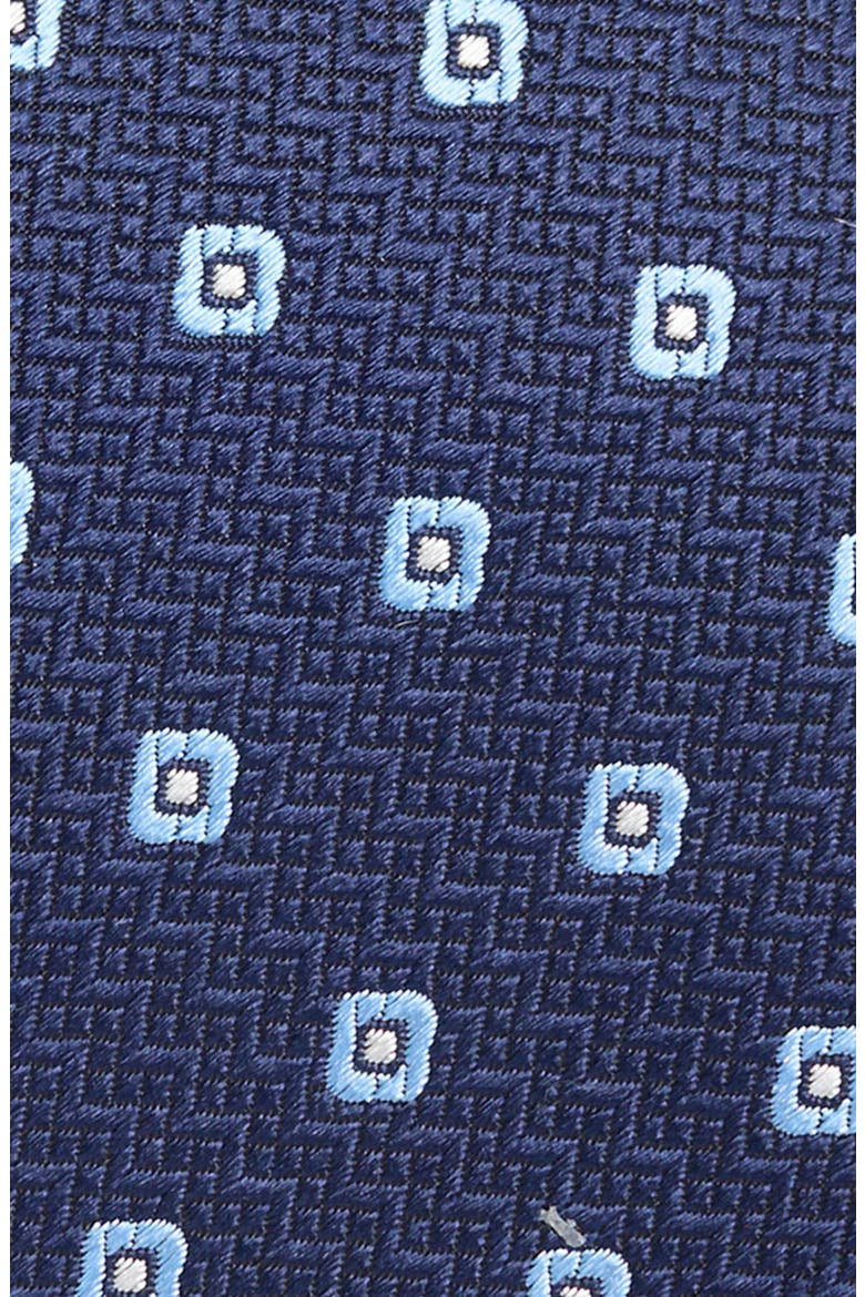 Geometric Silk Tie, Alternate, color, NAVY FAN