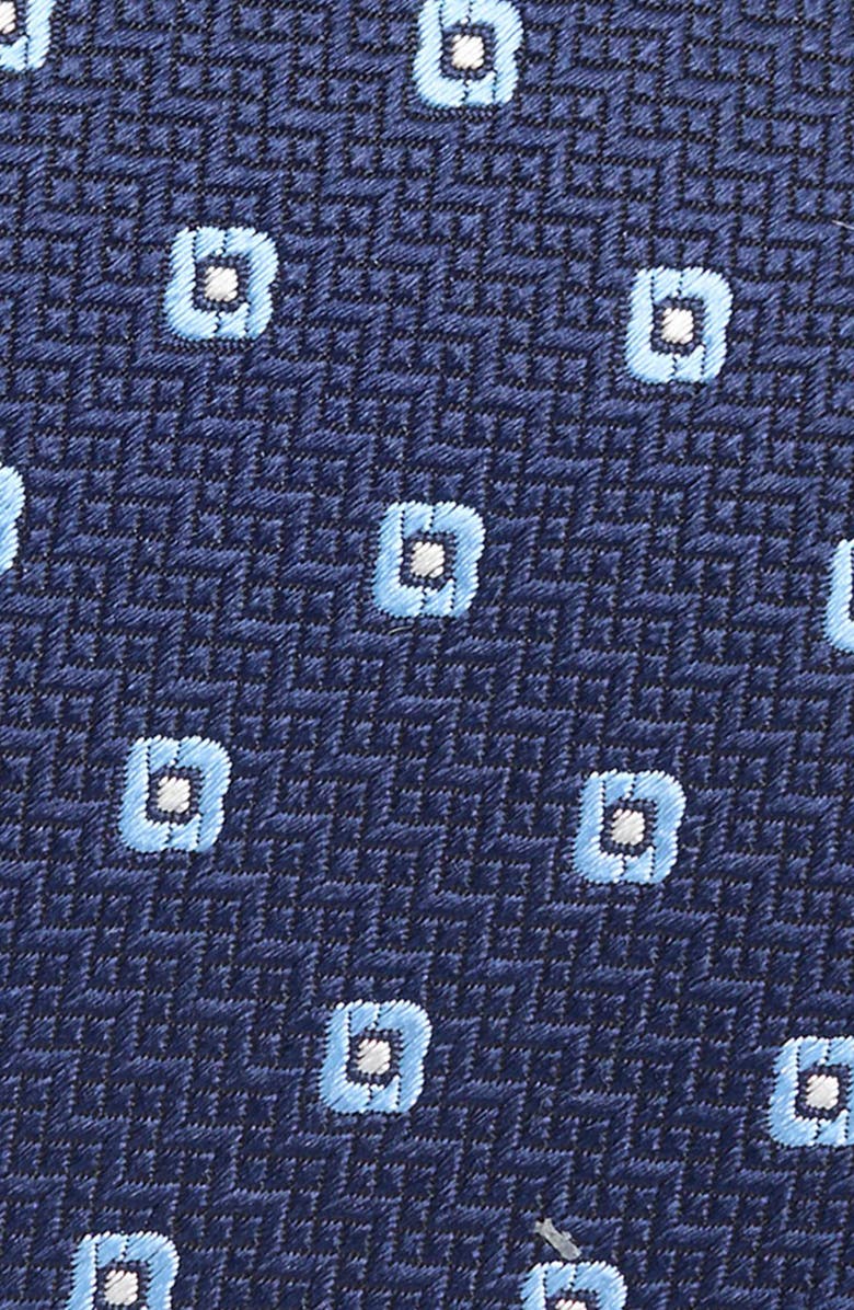 ZEGNA TIES Geometric Silk Tie, Alternate, color, Navy Fan
