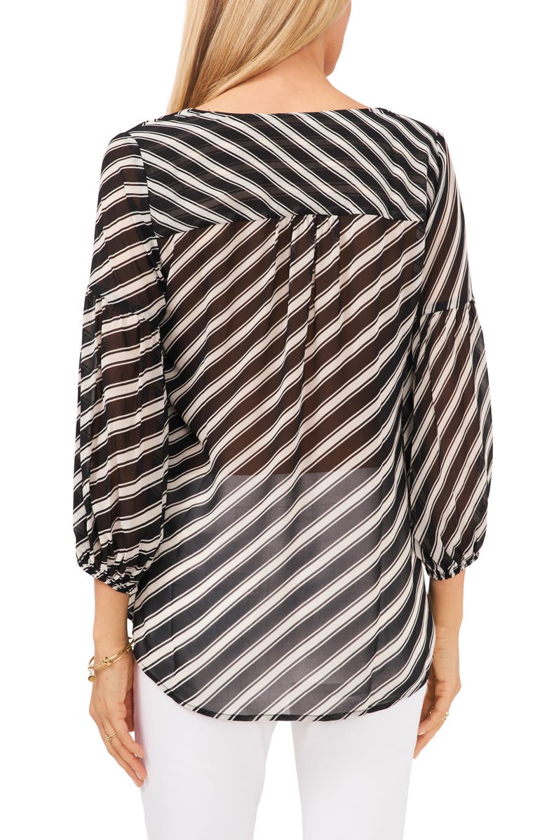 Vince Camuto Amalfi Stripe Crossover Blouse, Alternate, color, 