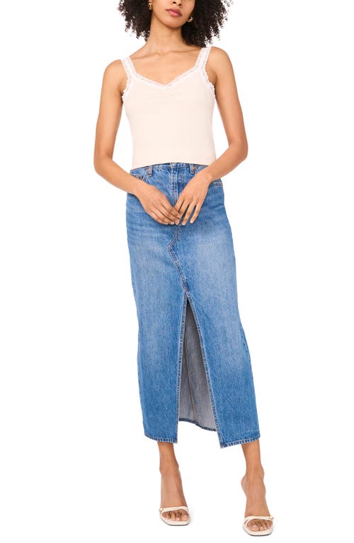 1.state Lace Trim Cotton Jersey Tank In White Swan