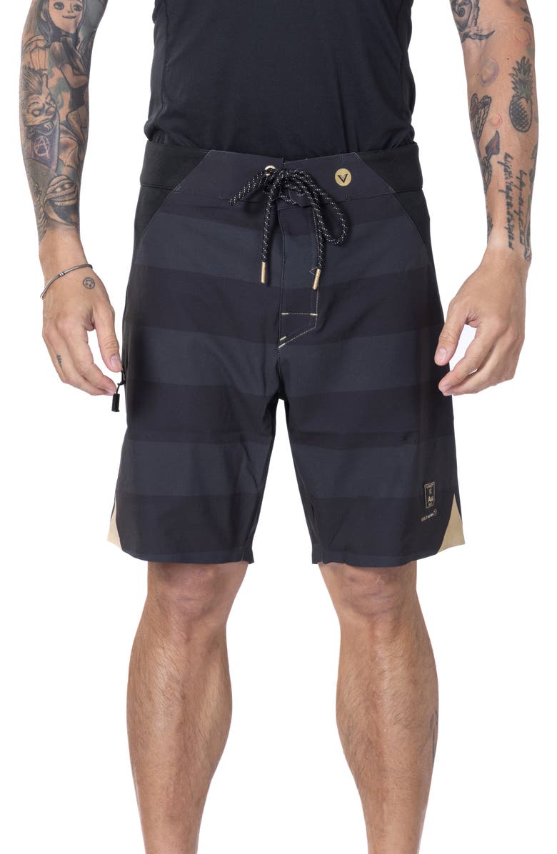 VAST Gangster Stripes II Stretch Board Shorts, Main, color, Black Multi