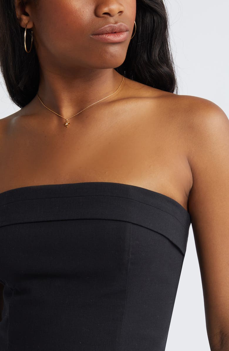 BP. Foldover Strapless Minidress, Alternate, color, Black Jet