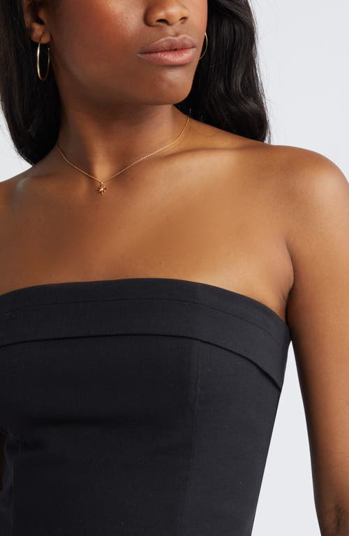 Bp. Foldover Strapless Minidress In Black