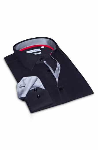 LEVINAS Contemporary Fit Solid Cotton Dress Shirt