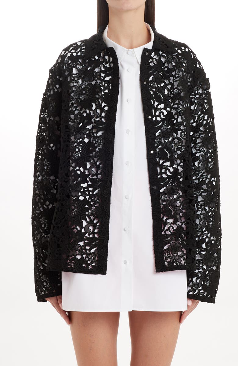 Valentino Floral Macramé Jacket, Main, color, 