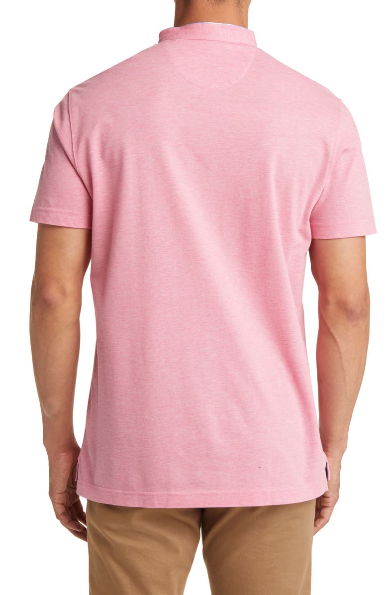 Lorenzo Uomo Trim Fit Band Collar Cotton Polo, Alternate, color, Pink