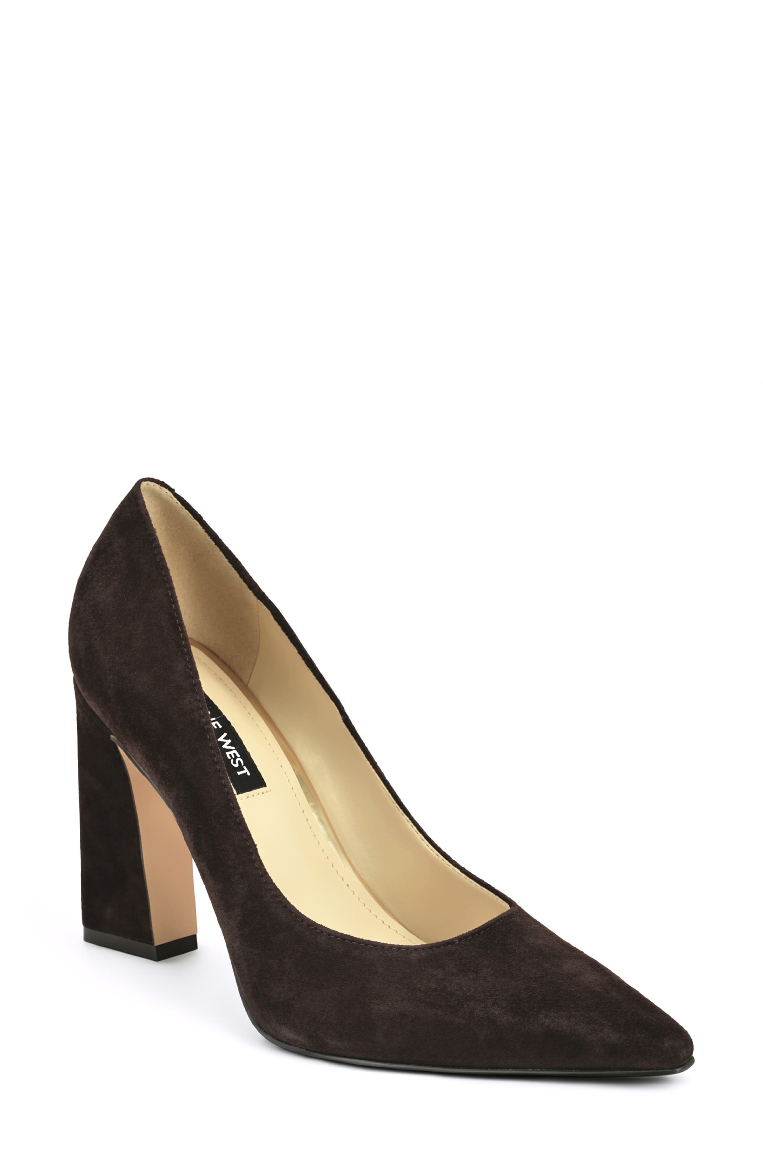 Tamant Pointed Toe Pump, Main, color, DARK BROWN