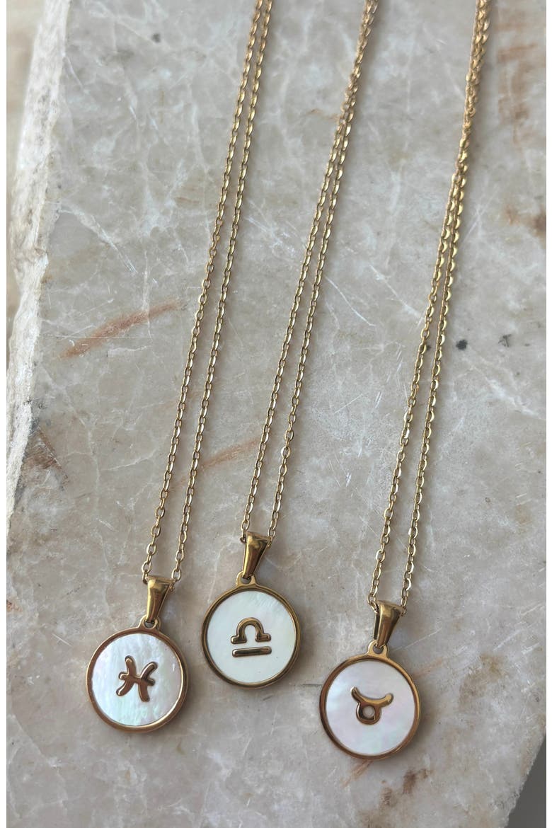 Zodiac Pendant Necklace, Alternate, color, WHITE - TAURUS
