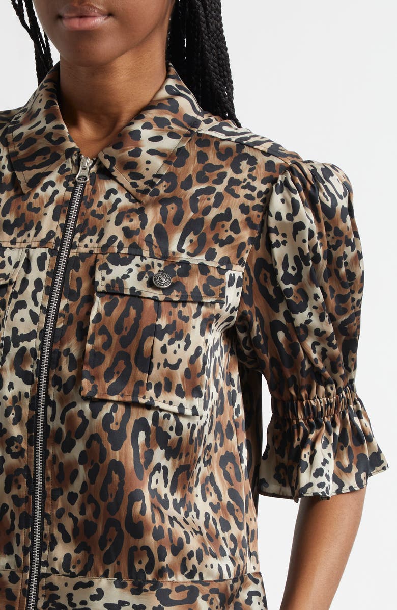 Cinq à Sept Holly Leopard Print Jacket, Alternate, color, Black/ Sahara