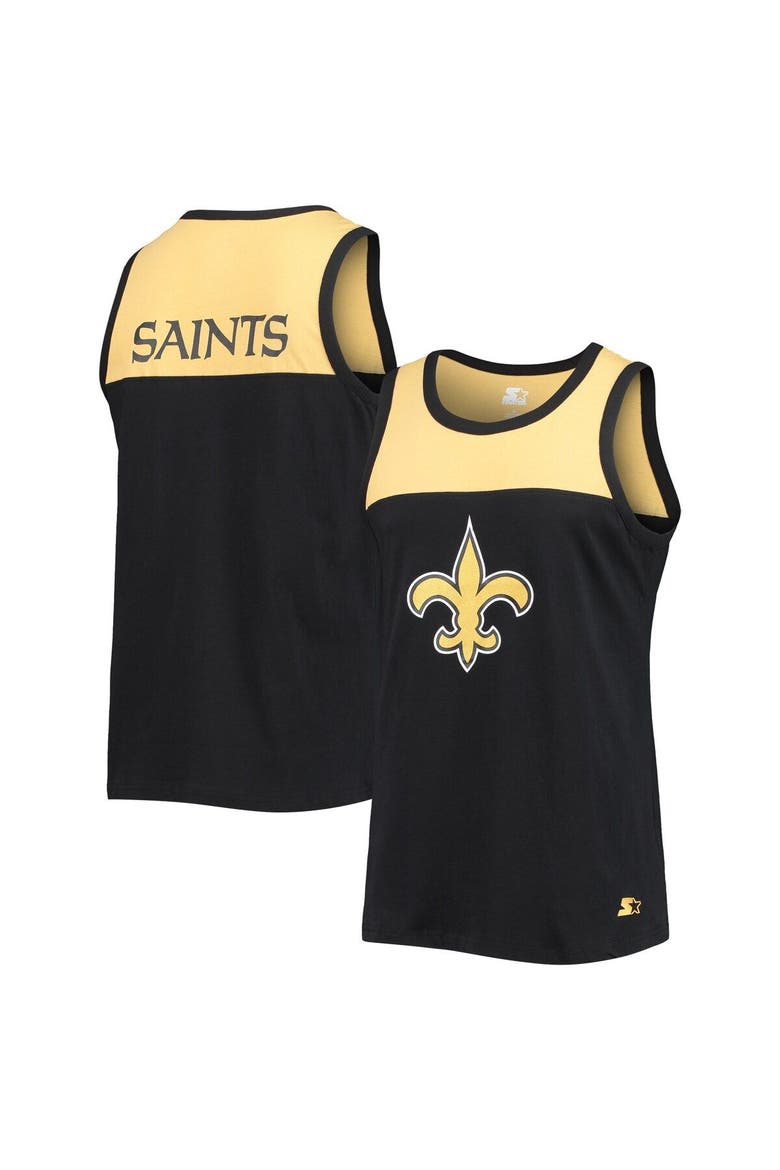 Men's Starter Black/Gold New Orleans Saints Team Touchdown Fashion Tank Top, Main, color, Black