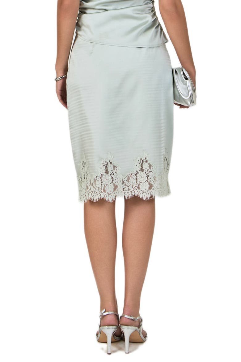 Lace Trim Satin Skirt, Alternate, color, SAGE