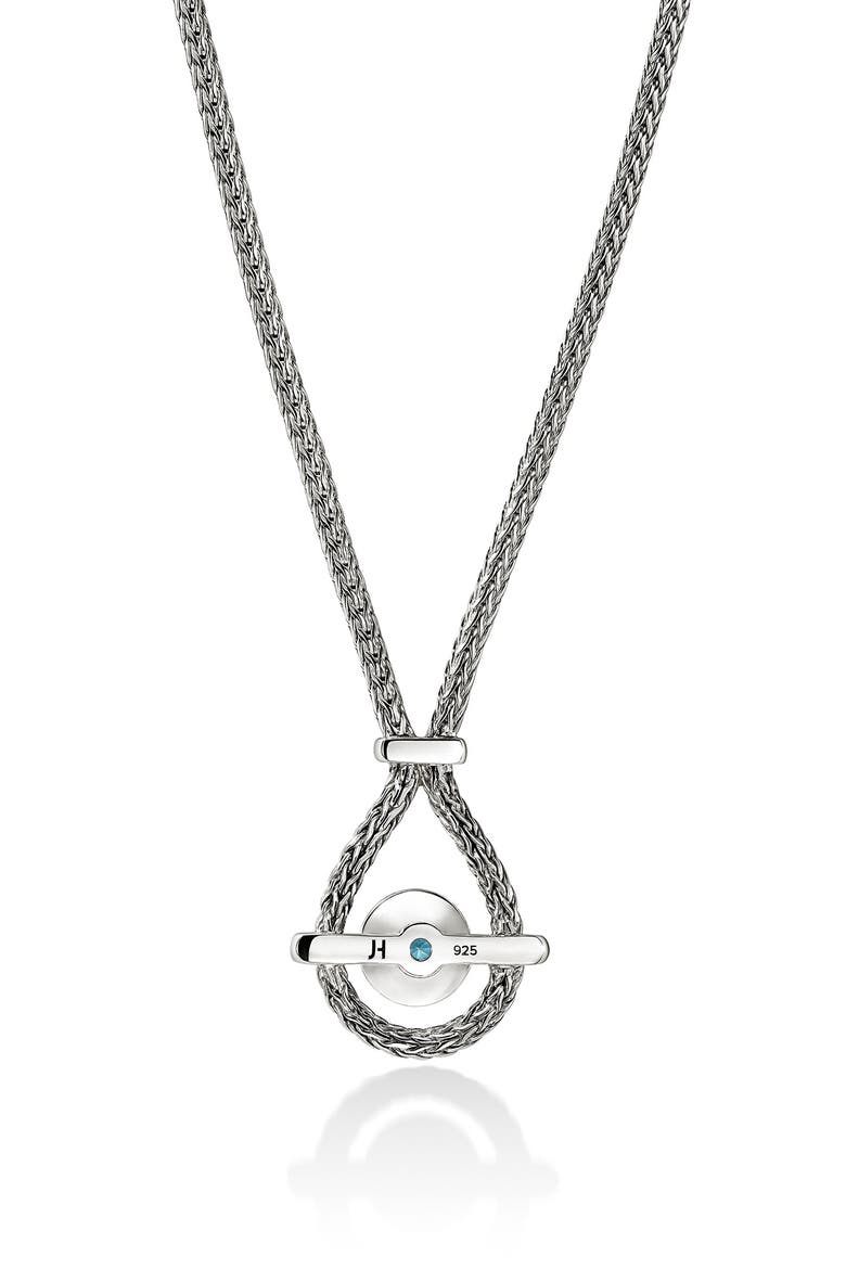 Icon Necklace, Sterling Silver, Swiss Blue Topaz, 2.5mm, Alternate, color, SILVER