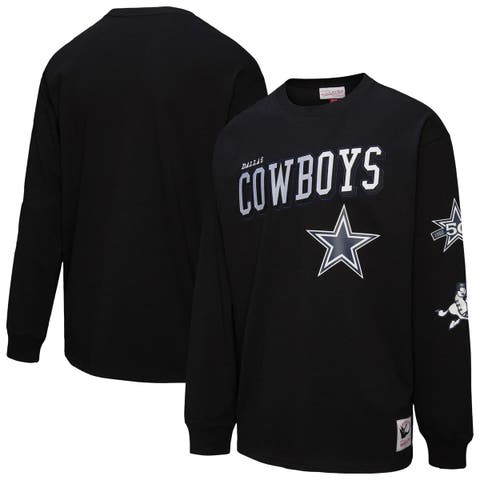 Men's Mitchell & Ness  Black Dallas Cowboys Training Camp Vintage Logos Long Sleeve T-Shirt