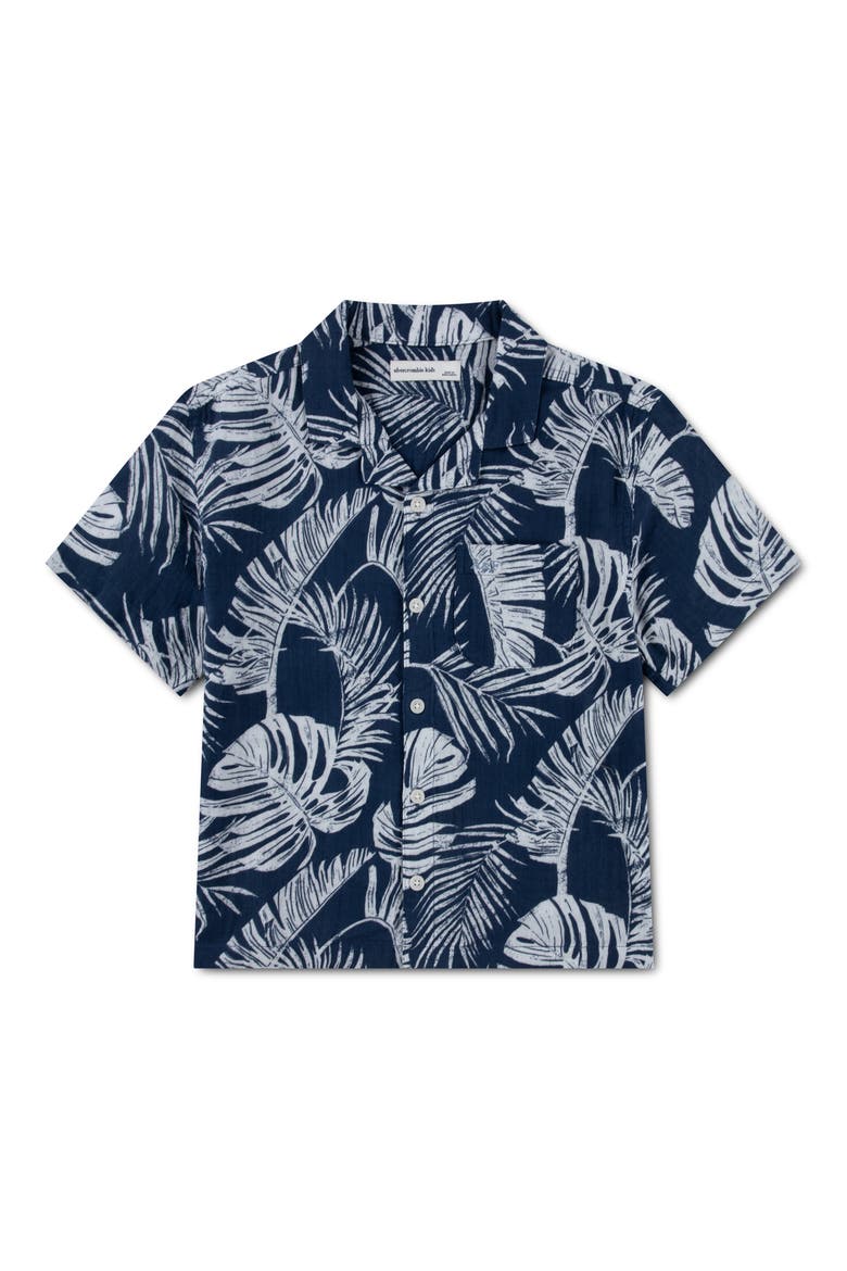 Kids' Cotton Gauze Camp Shirt, Main, color, SARGASSO SEA