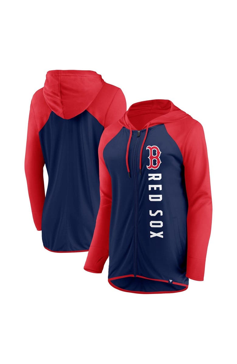 FANATICS Women's Fanatics Branded Navy/Red Boston Red Sox Forever Fan Full-Zip Hoodie Jacket, Main, color, Navy