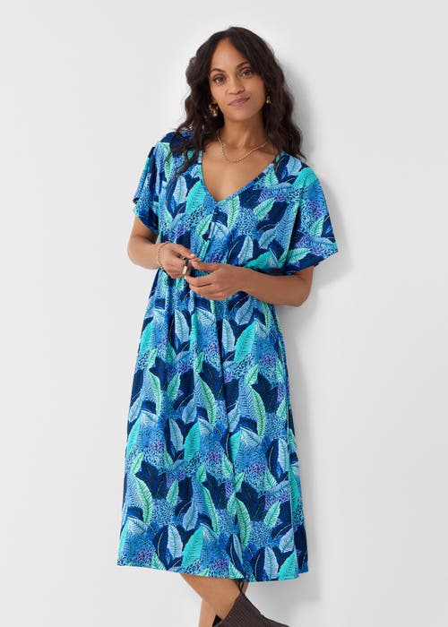 Cabana Life Tie Waist Midi Dress In Blue