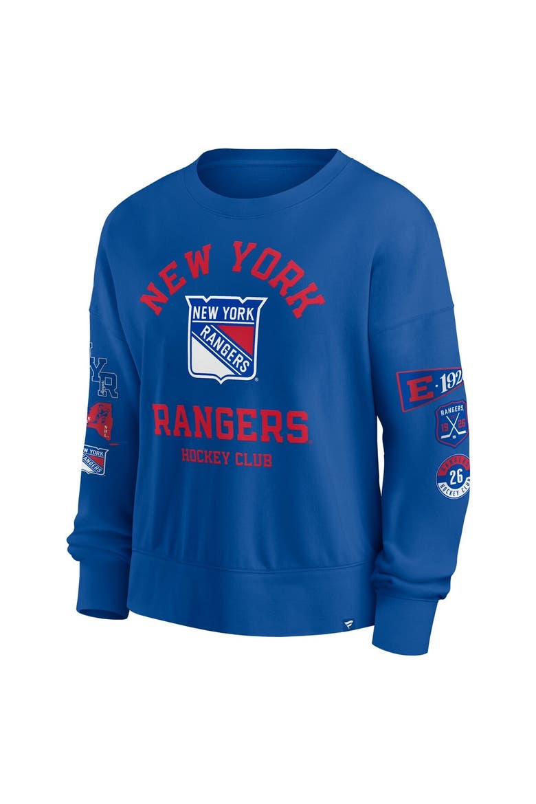 Women's Fanatics Blue New York Rangers Go Team Pullover Sweatshirt, Alternate, color, Blue