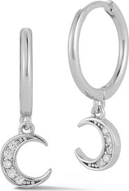 GLAZE JEWELRY Moon Huggie Drop Earrings
