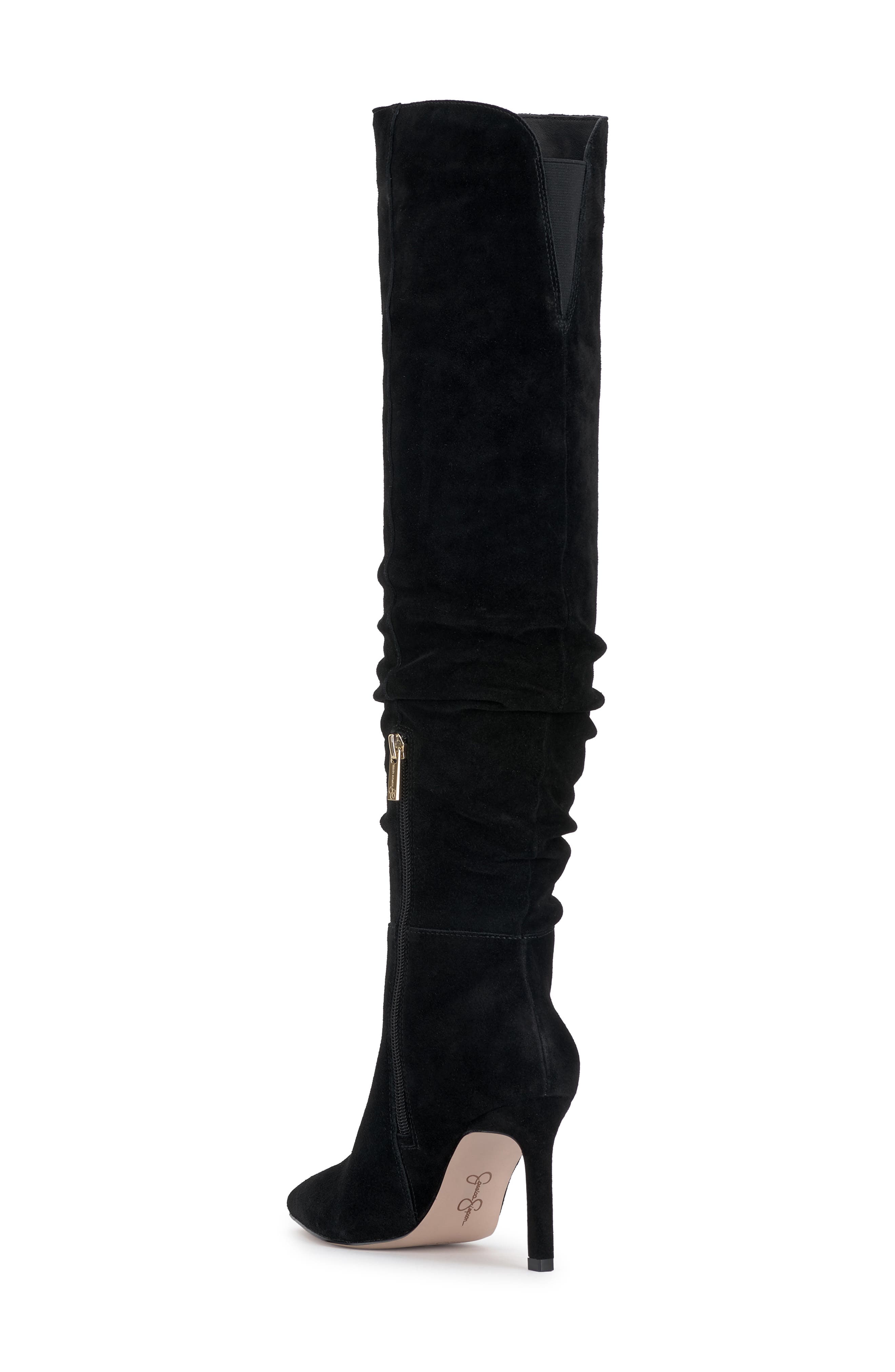 Jessica Simpson Emetta Pointed Toe Over the Knee Boot, Alternate, color, Black Oil Suede