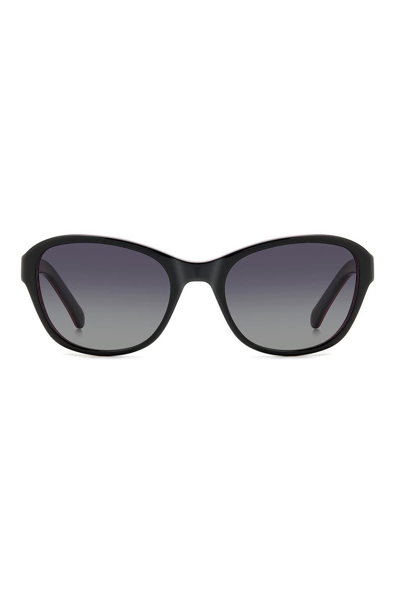 gold 56mm gradient rectangular sunglasses, Main, color, BLACK