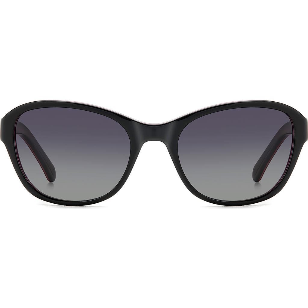Kate Spade New York Gold 56mm Gradient Rectangular Sunglasses In Black