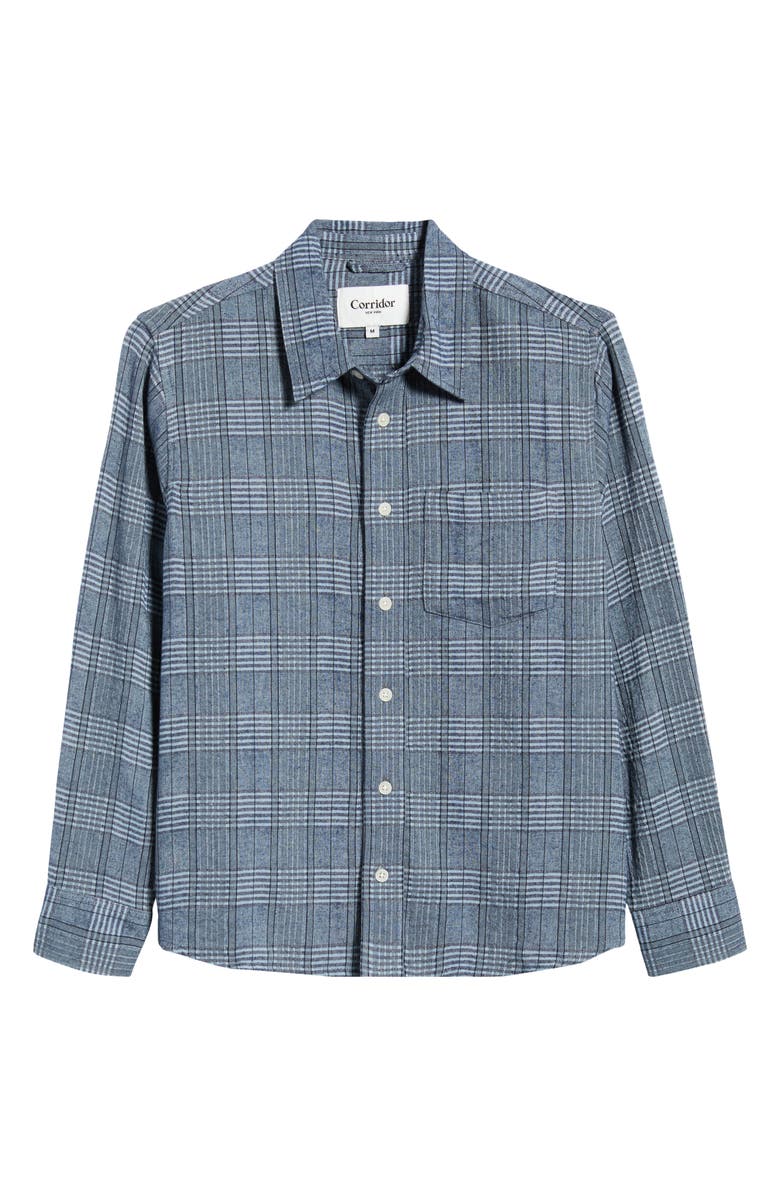 Corridor Ocean Parkway Cotton Blend Button-Up Shirt, Main, color, Blue