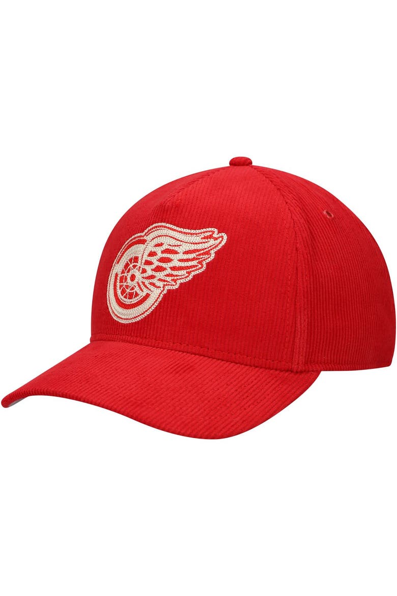 Men's American Needle Red Detroit Red Wings Corduroy Chain Stitch Adjustable Hat, Main, color, Red
