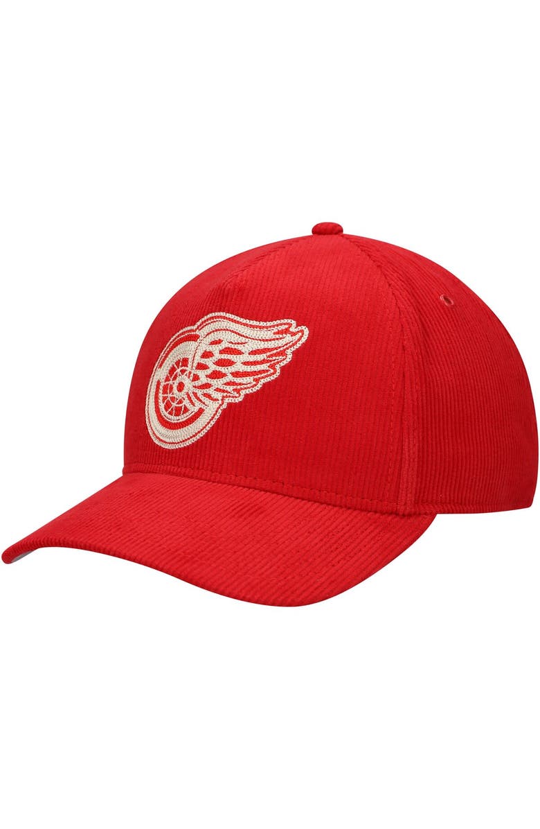 American Needle Men's American Needle Red Detroit Red Wings Corduroy Chain Stitch Adjustable Hat, Main, color, Red