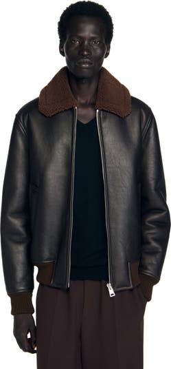 SANDRO Reversed leather jacket Nordstrom