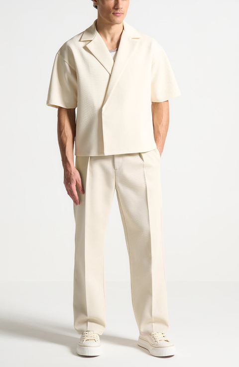 Abel Boxy Twill Double Breasted Shirt