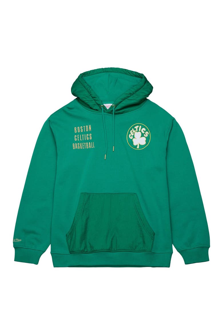 Men's Mitchell & Ness Kelly Green Boston Celtics  Team OG 2.0 Vintage Logo Fleece Pullover Hoodie, Alternate, color, Kelly Green