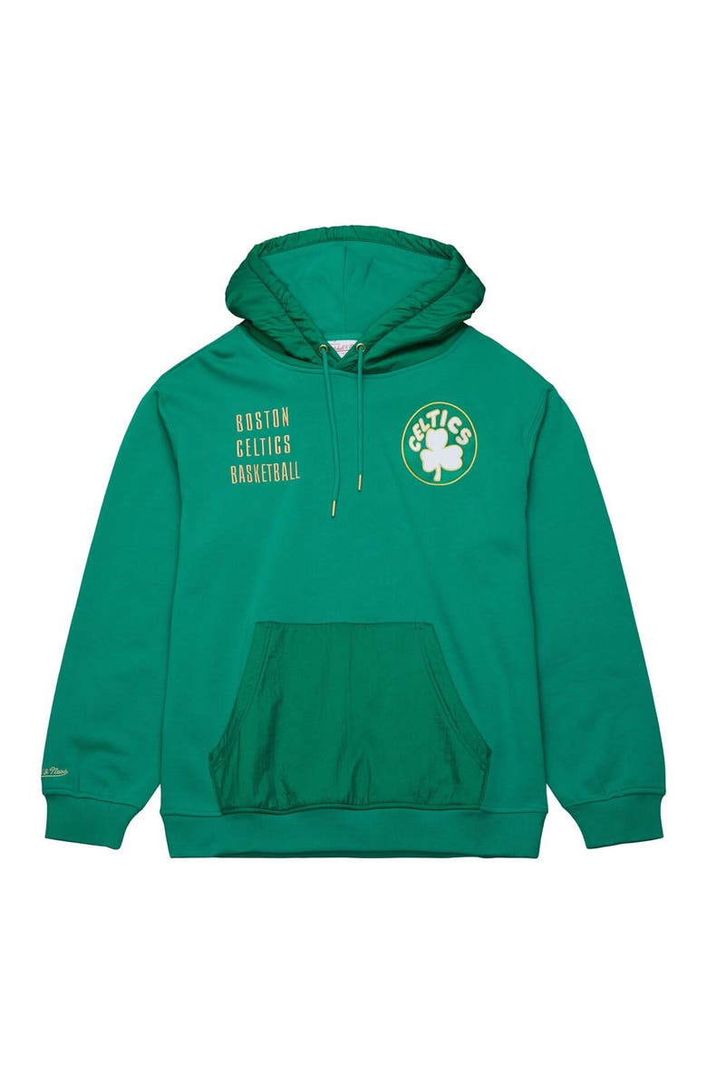 Mitchell & Ness Men's Mitchell & Ness Kelly Green Boston Celtics  Team OG 2.0 Vintage Logo Fleece Pullover Hoodie, Alternate, color, 