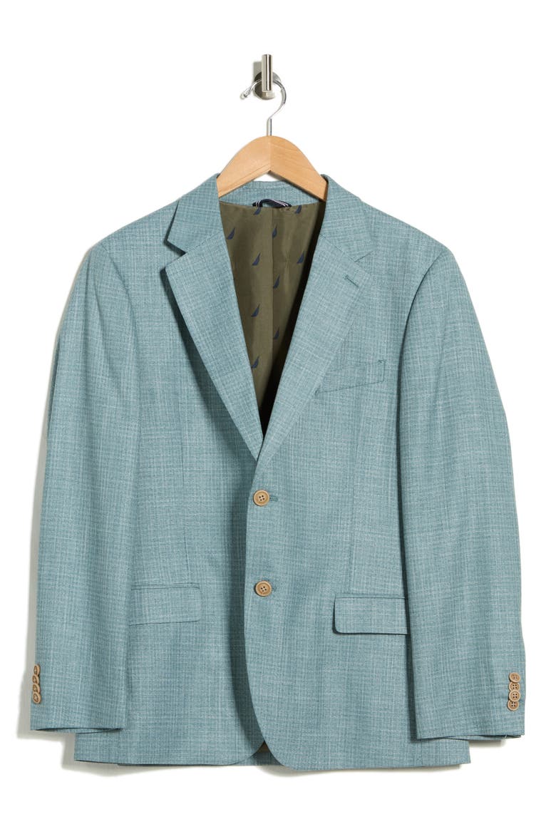 Crosshatch Notch Lapel Stretch Sport Coat, Main, color, BLUE/ GREEN