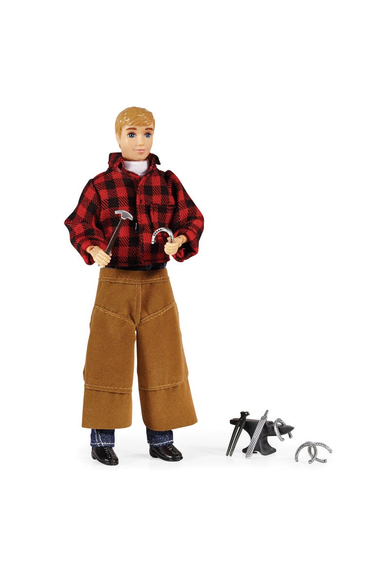Traditional Farrier With Blacksmith Tools 8" Toy Figure, Main, color, Multicolored