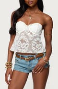 EDIKTED Openwork Strapless Top