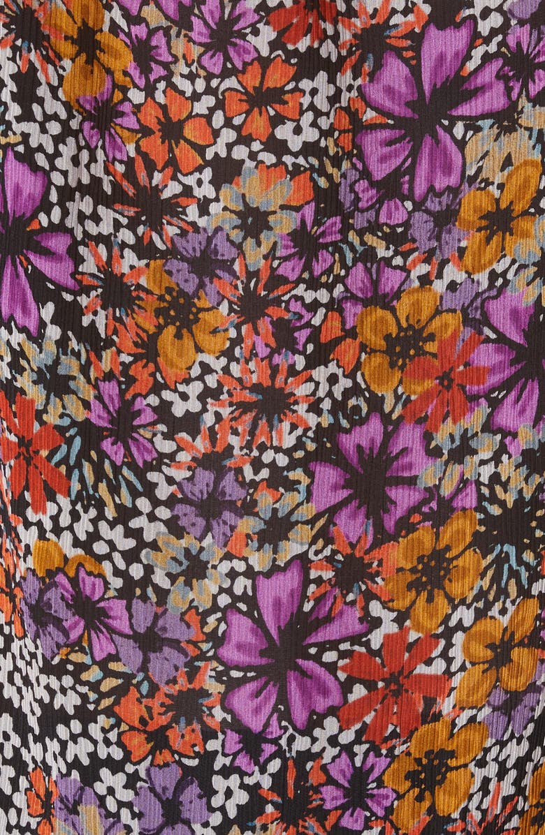 Dries Van Noten Contera Floral Print Silk Crepe Blouse with Tie, Alternate, color, 