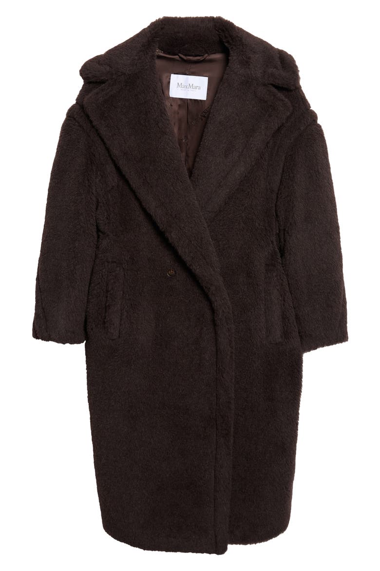 Tedgirl Oversize Double Breasted Alpaca Blend Coat, Main, color, DARK BROWN